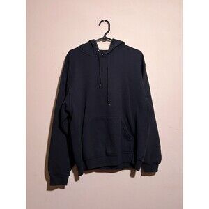 Fruit of the Loom Black Solid Pullover Hoodie Men's Large - Defect